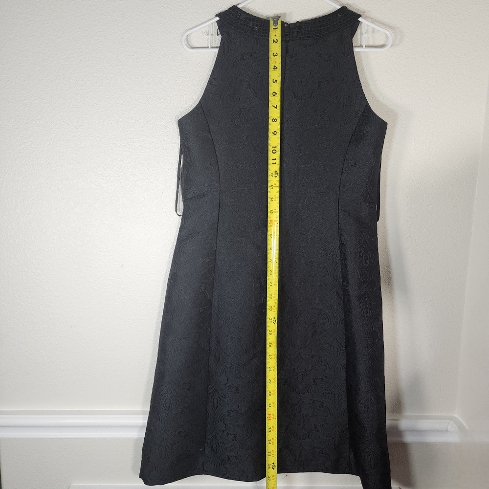 Ann Taylor Women's Black Sequenced  Brocade Floral  Cocktail Dress US Size 6 - Picture 9 of 14